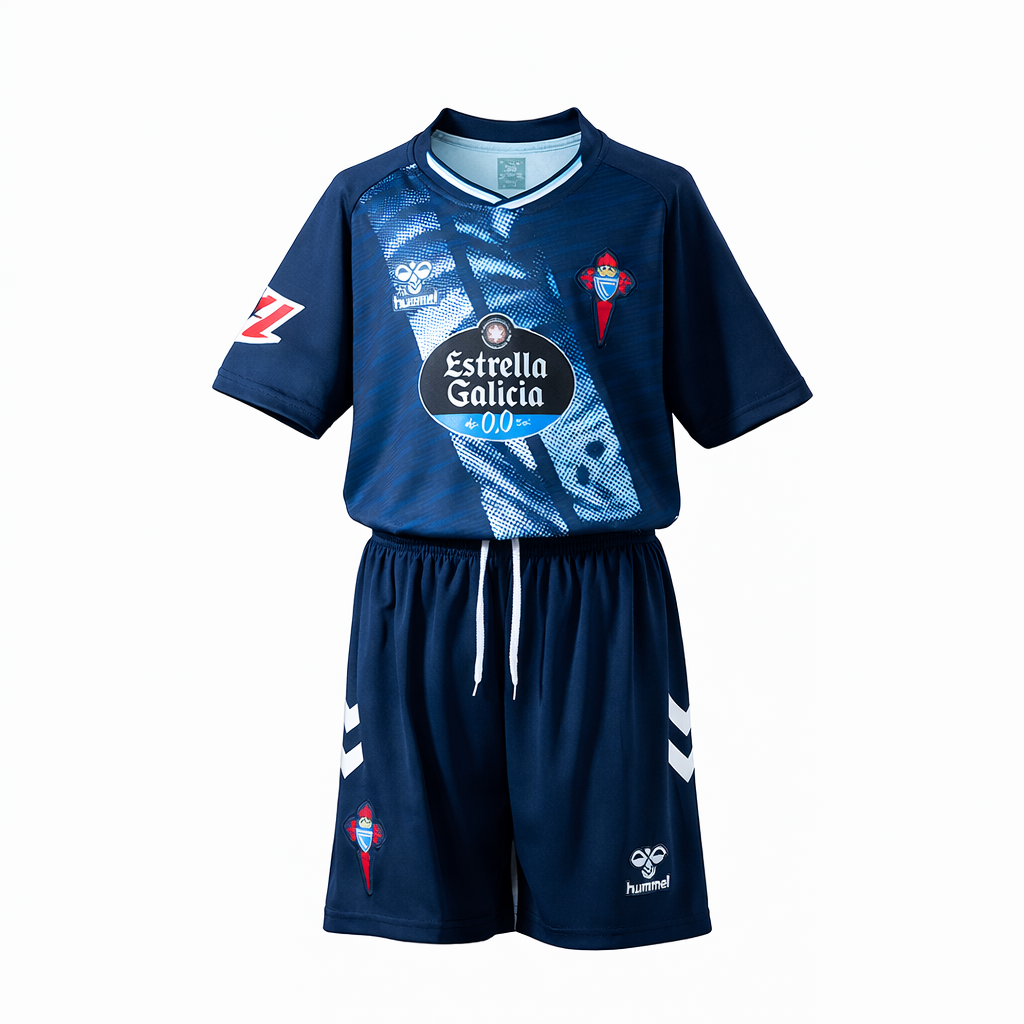 Équipement complet Celta de Vigo, deuxième tenue 25-26, taille enfant