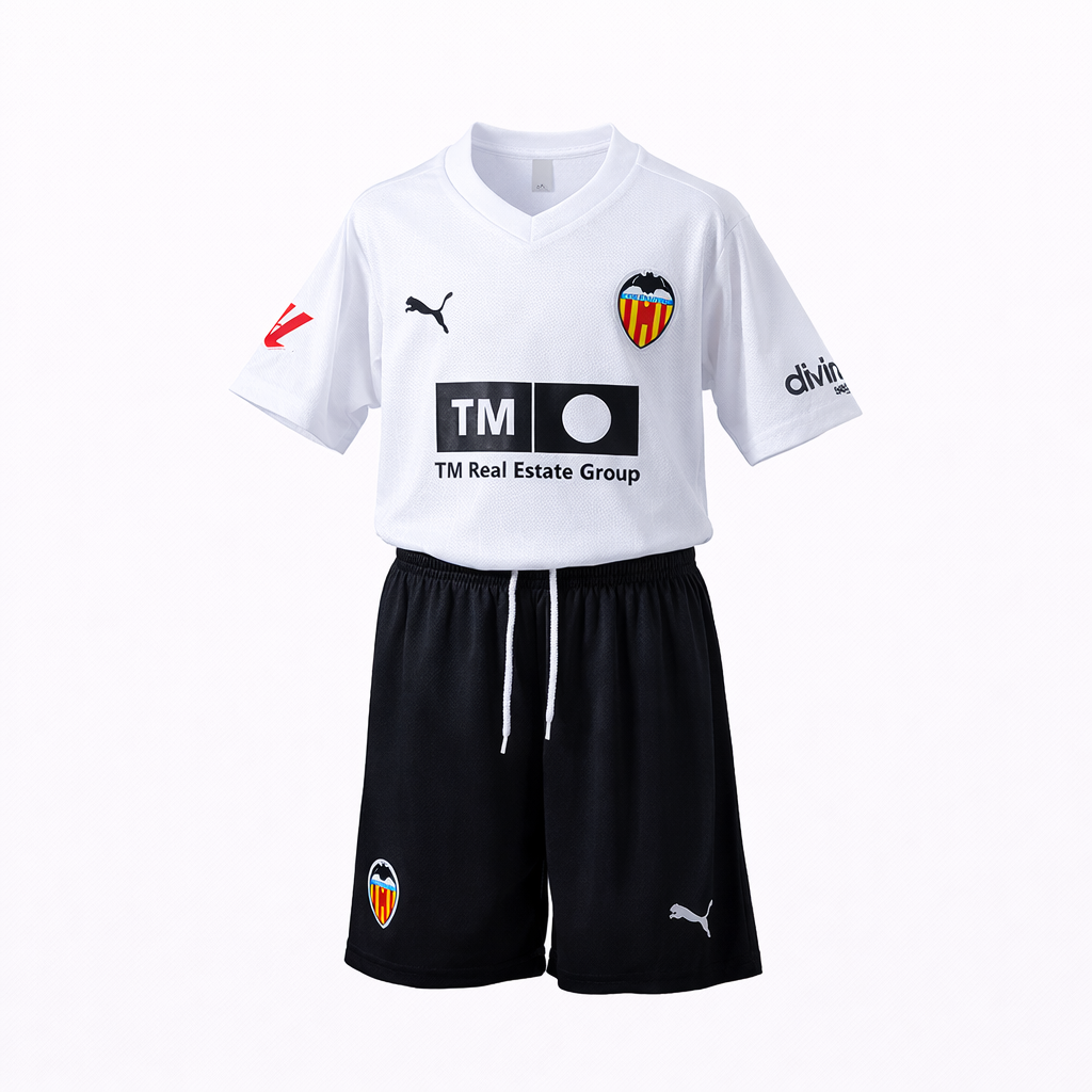 Equipación completa Valencia CF 1º equipación 25-26 talla de niño