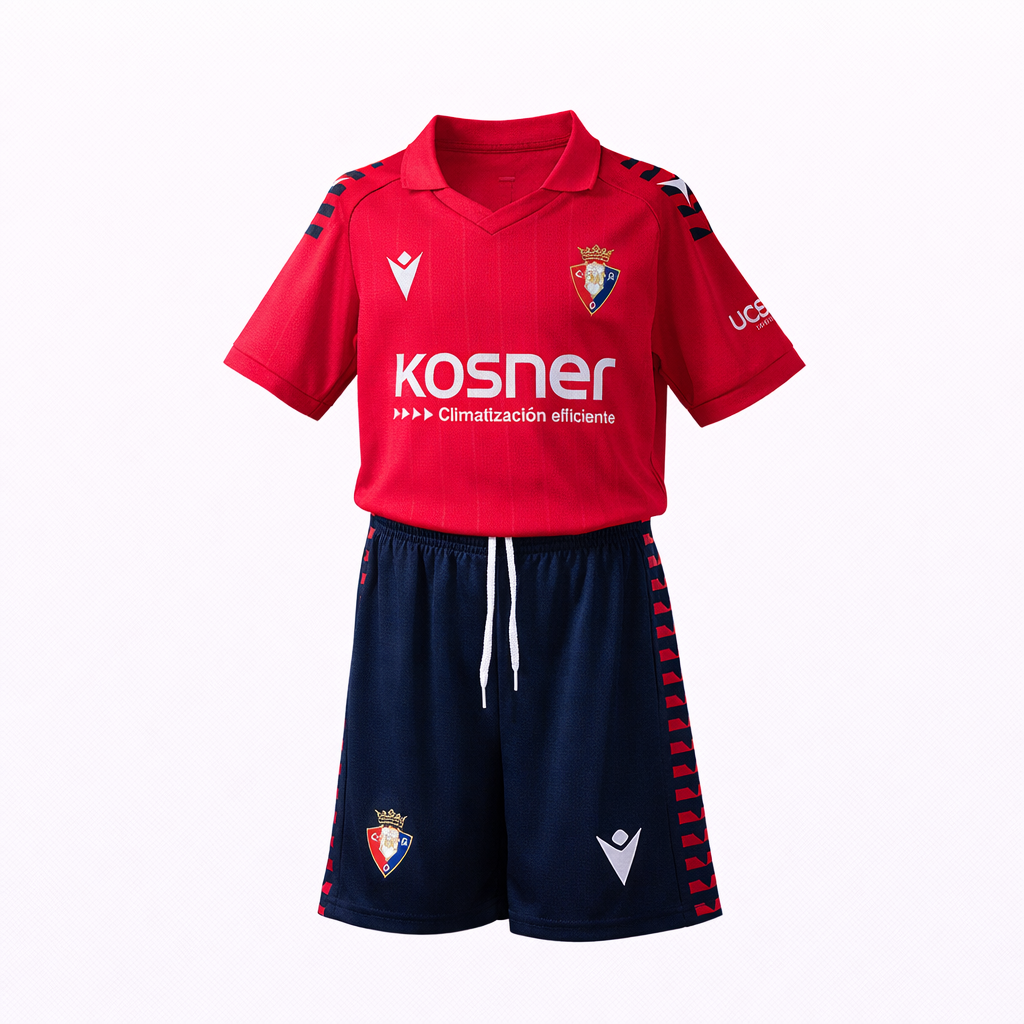 Equipación completa Osasuna 1º equipación 25-26 talla de niño