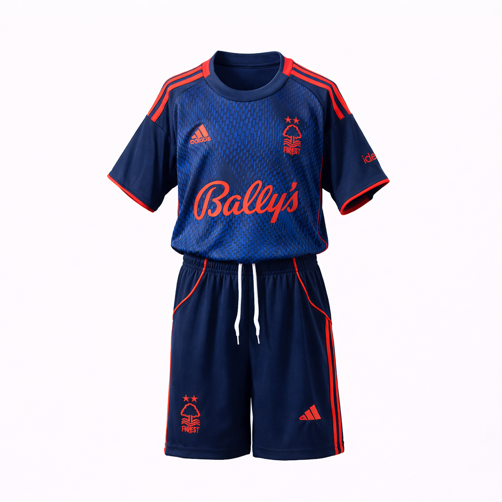 Equipación completa Nottingham Forest FC 3º equipación 25-26 talla de niño