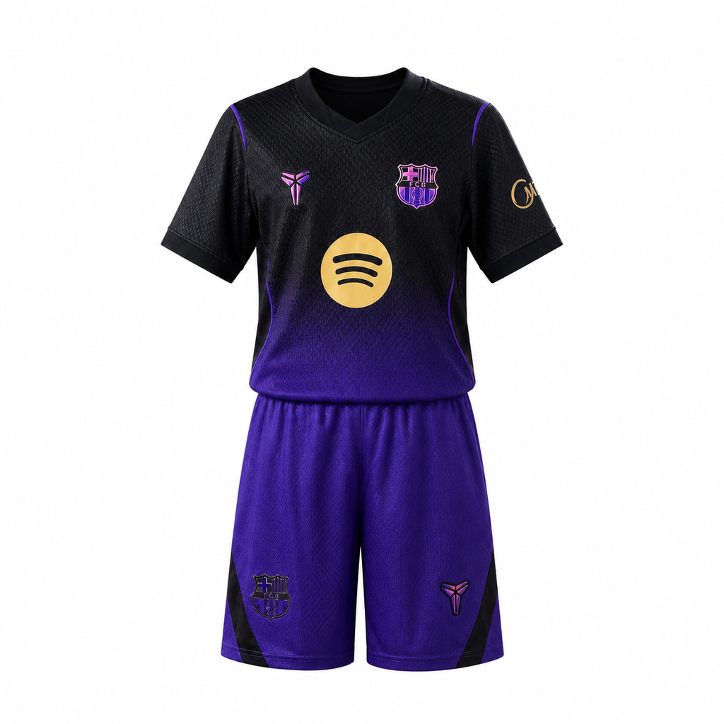 Komplettes FC Barcelona Travis Scott Edition Ausrüstungsset 25-26 Kindergröße