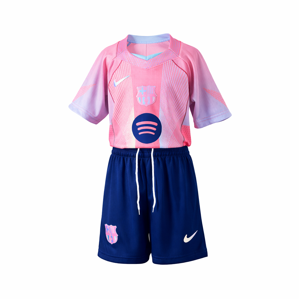 Komplettes FC Barcelona Sonderedition 25-26 Trikot-Set in Kindergröße