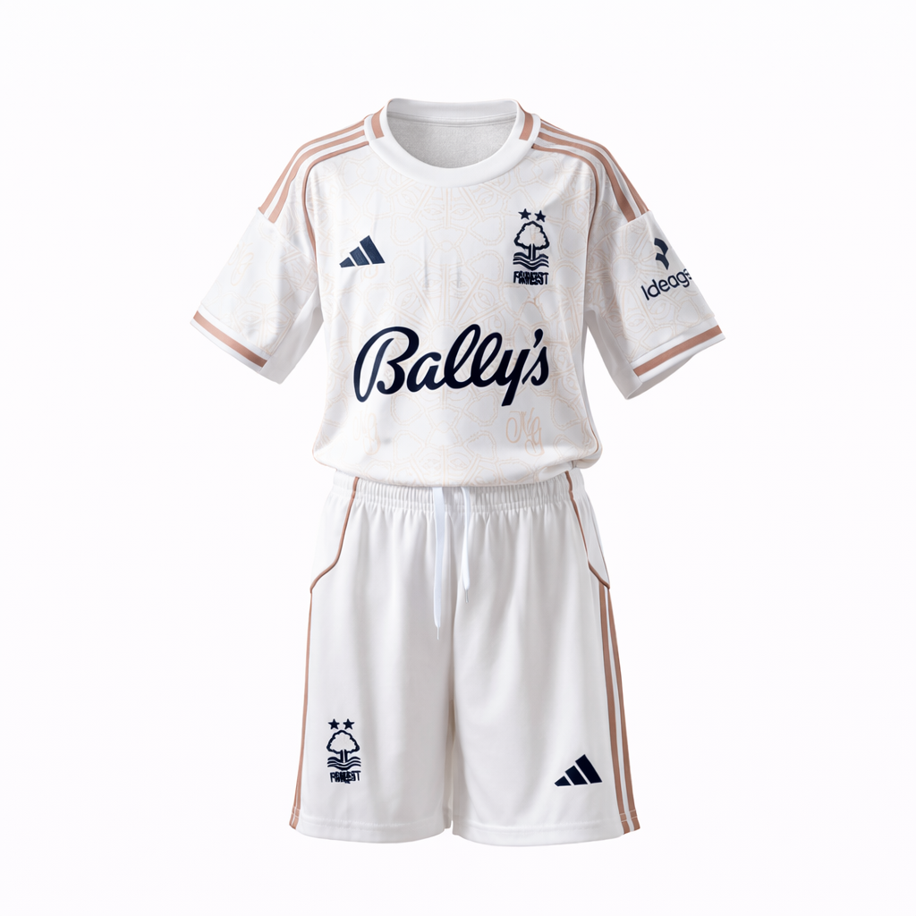 Equipación completa Nottingham Forest FC 2º equipación 25-26 talla de niño