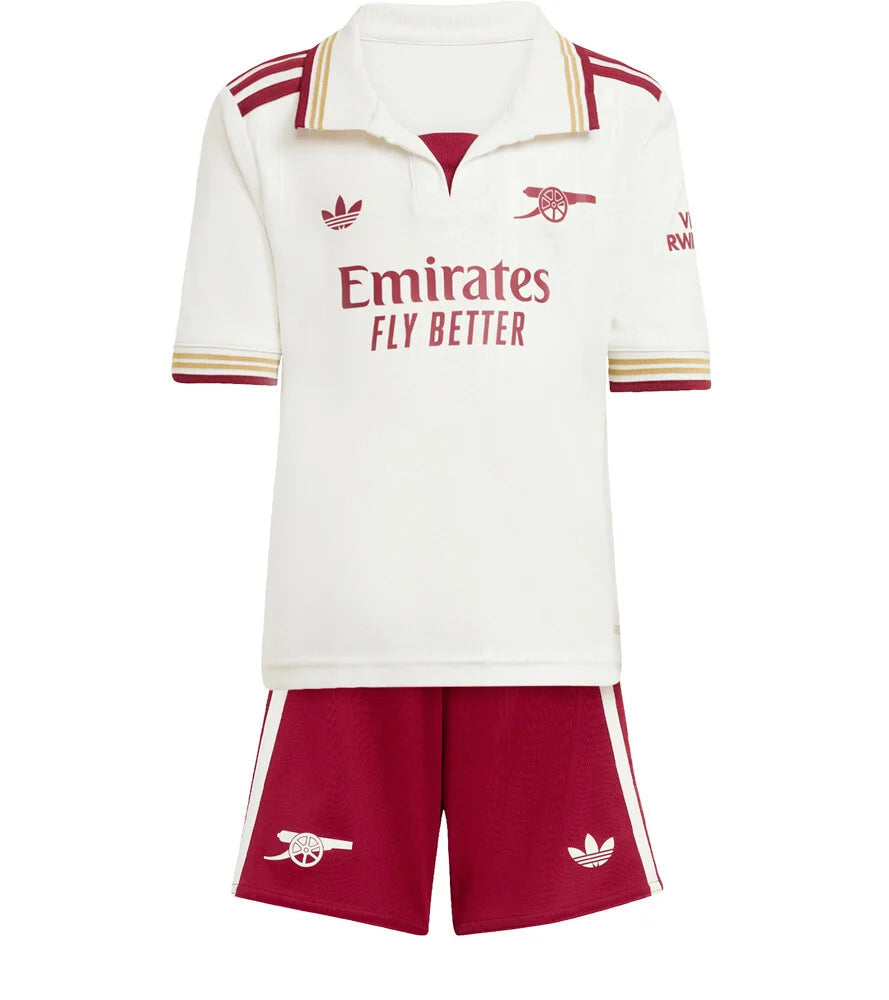 Komplettes Arsenal FC Auswärtstrikot-Set 25-26 Kindergröße
