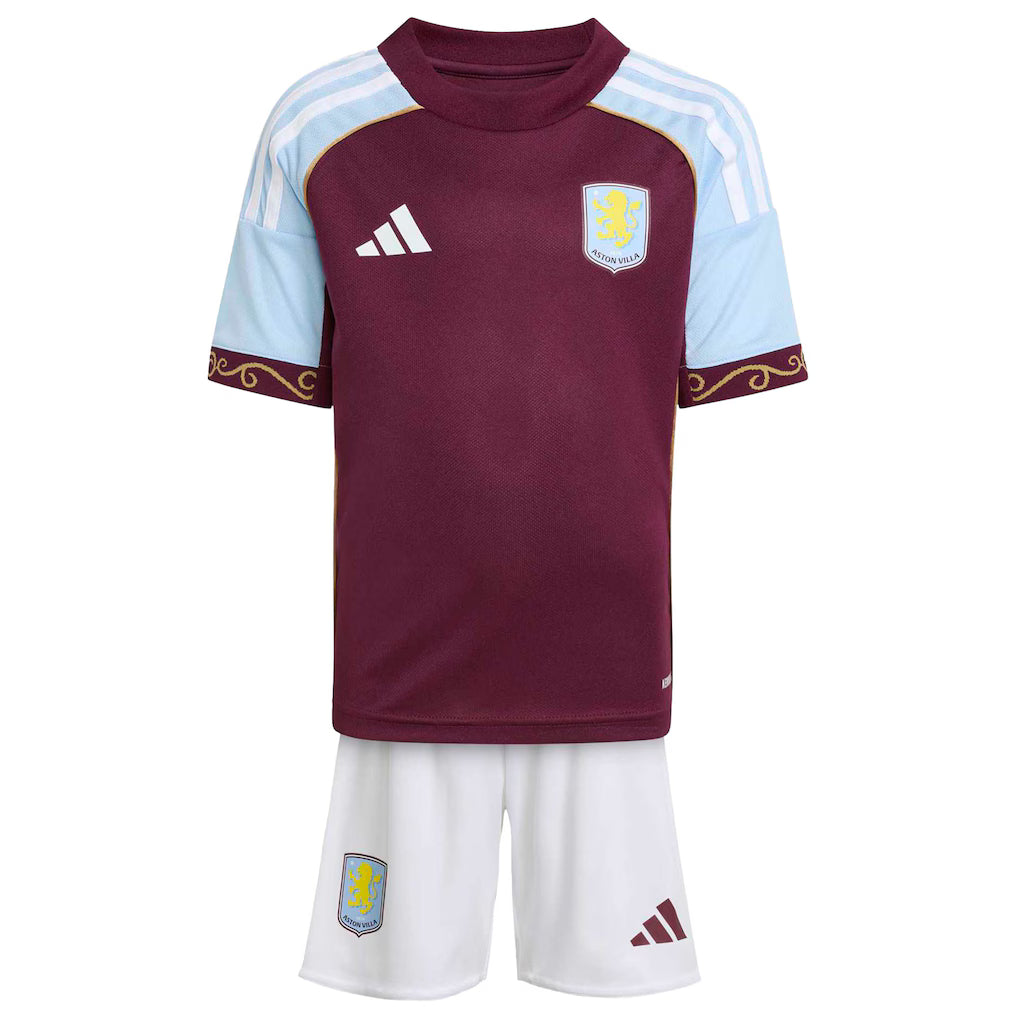 Equipación completa Aston Villa FC 1º equipación 25-26 talla de niño