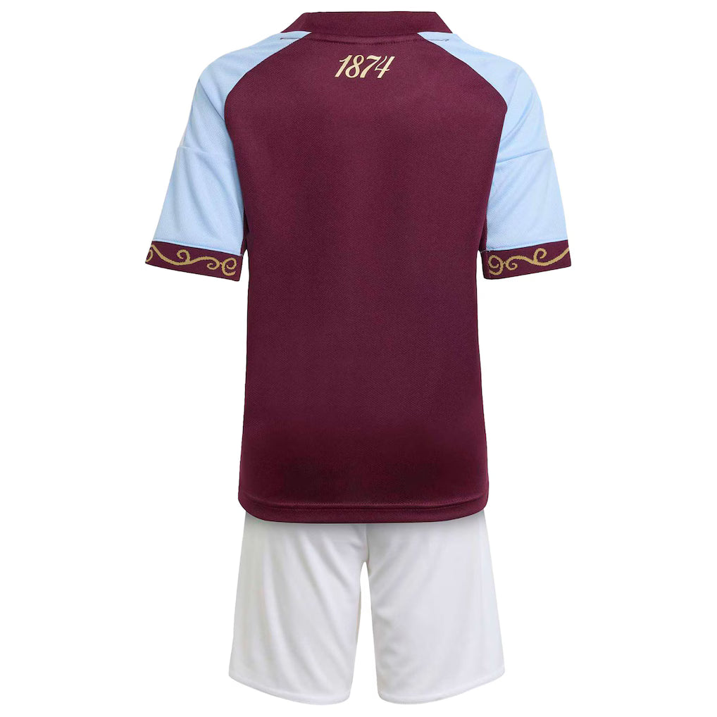 Equipación completa Aston Villa FC 1º equipación 25-26 talla de niño
