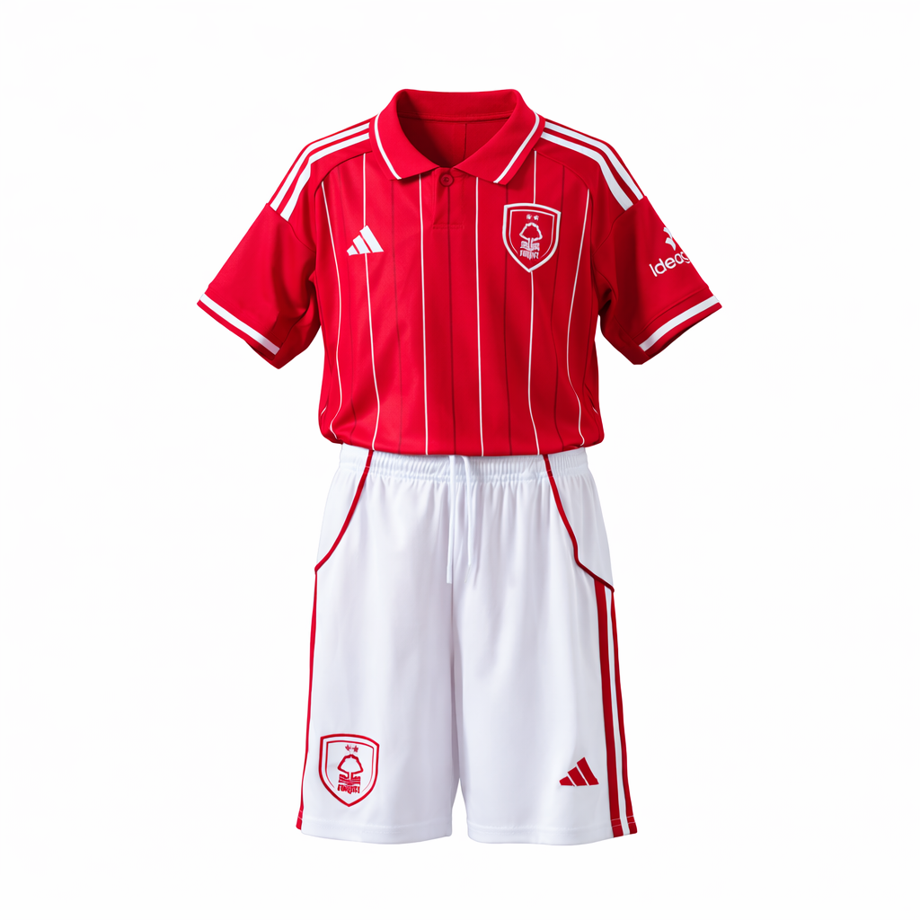 Equipación completa Nottingham Forest FC 1º equipación 25-26 talla de niño