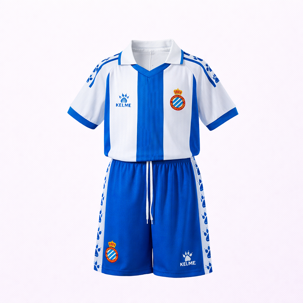 Equipación completa RCD Espanyol 1º equipación 25-26 talla de niño