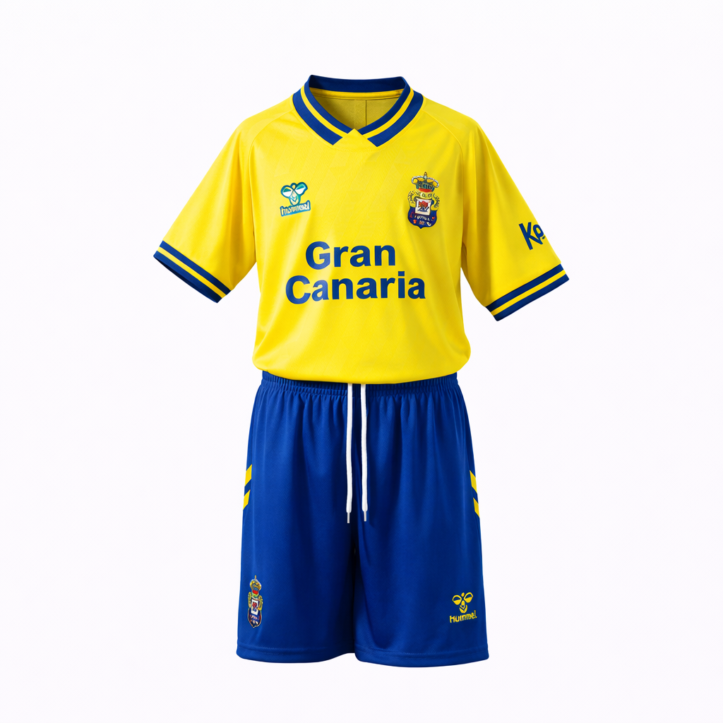 Komplette UD Las Palmas Heimtrikot-Ausrüstung 25-26 Kindergröße