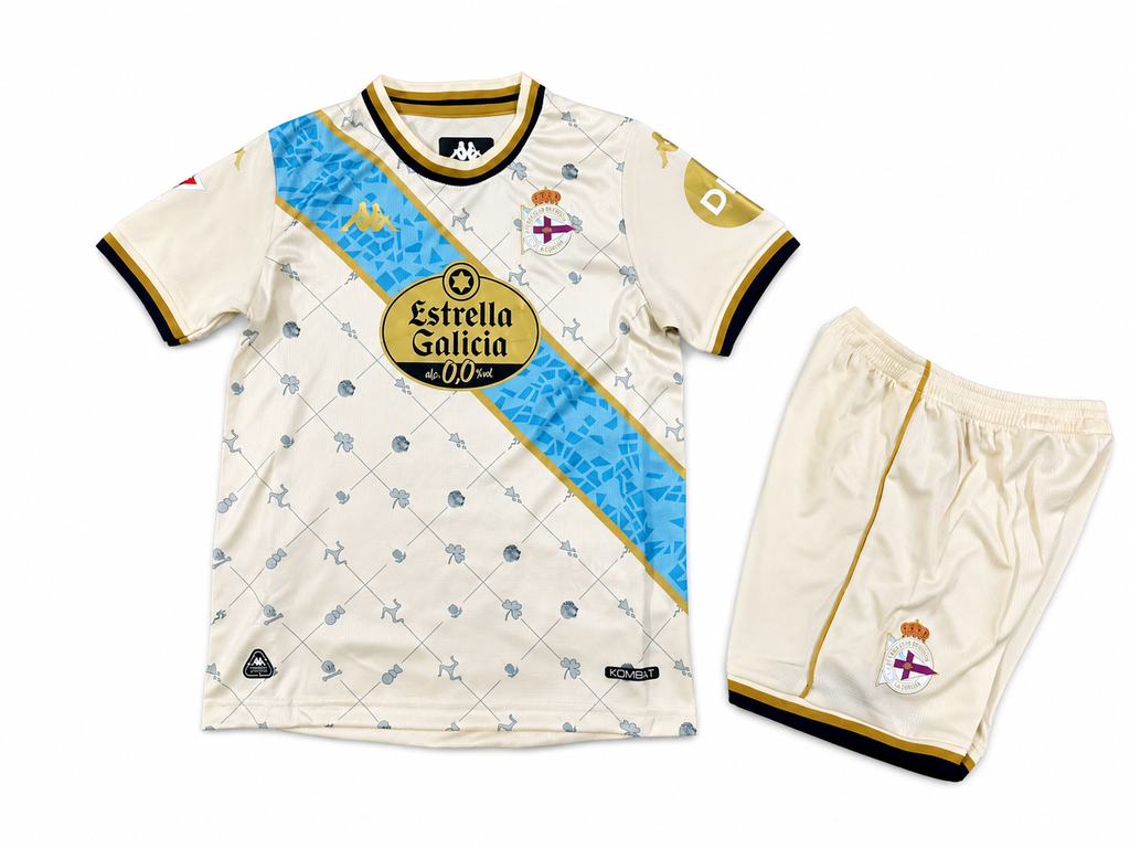 Equipación completa RC Deportivo de La Coruña 3º equipación 25-26 talla de niño